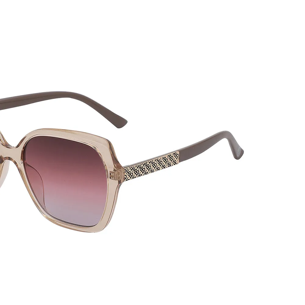 Carlton London Premium-Women-Transparent & Brown Toned Polarised And Uv Protected Lens Oversized Sunglasses For Women