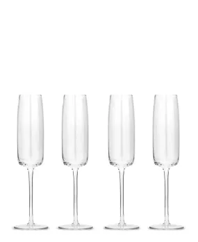 Carrol Boyes Ripple 4 Piece Chamagne Flute Glass - Clear