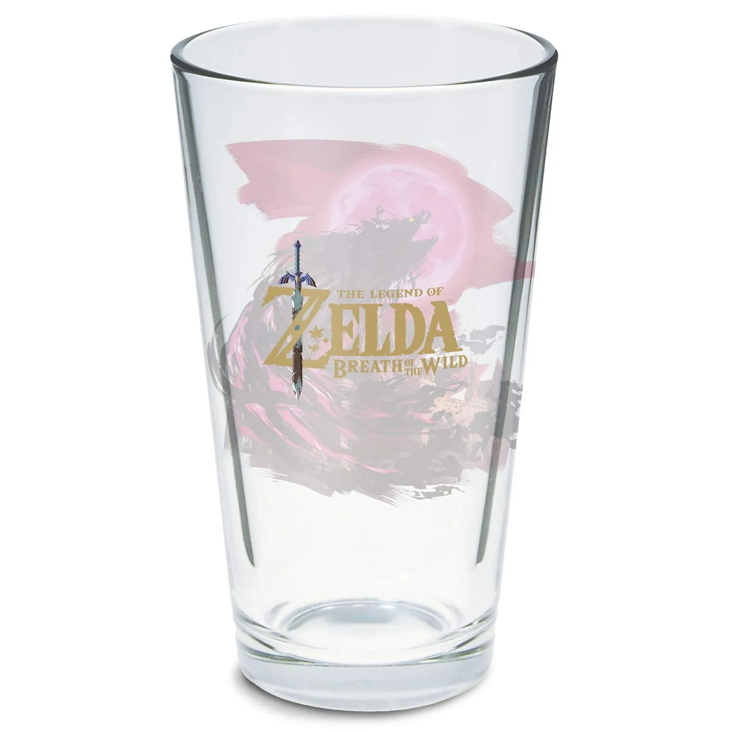 Controller Gear Legend of Zelda Pint Glasses 16 oz, Calamity Ganon and Link, Set of 2, Official Nintendo Product