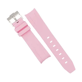 Curved End Rubber Strap for Omega x Swatch Moonswatch in Pink