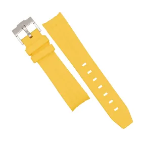 Curved End Rubber Strap for Omega x Swatch Moonswatch in Yellow