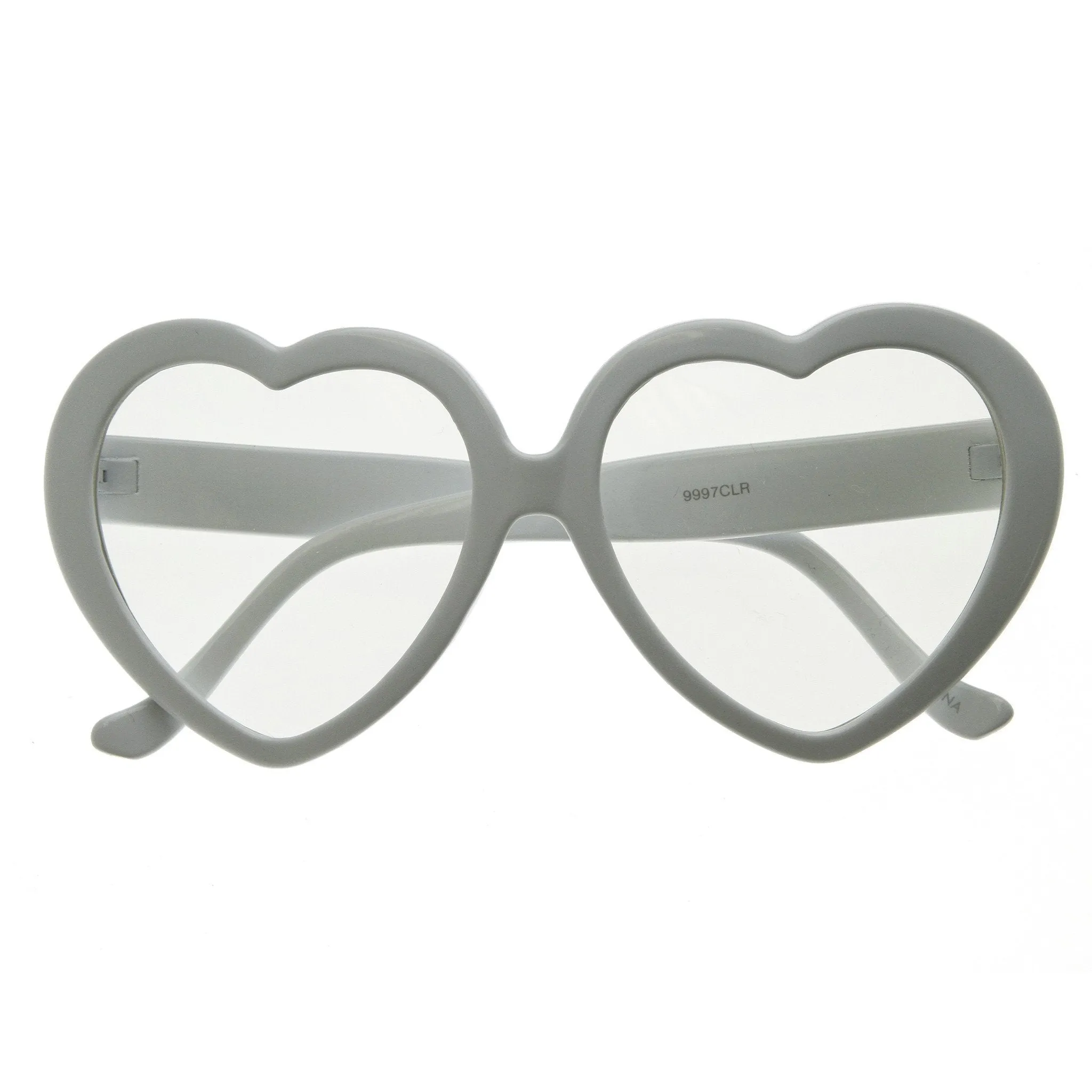 Cute Womens Dapper Oversize Heart Shape Clear Lens Glasses