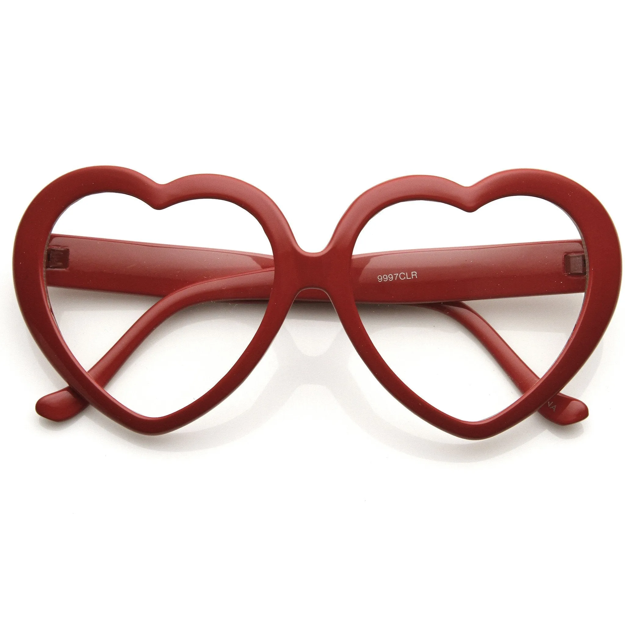 Cute Womens Dapper Oversize Heart Shape Clear Lens Glasses