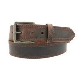 DARK BROWN DISTRESSED OIL TANNED BELT