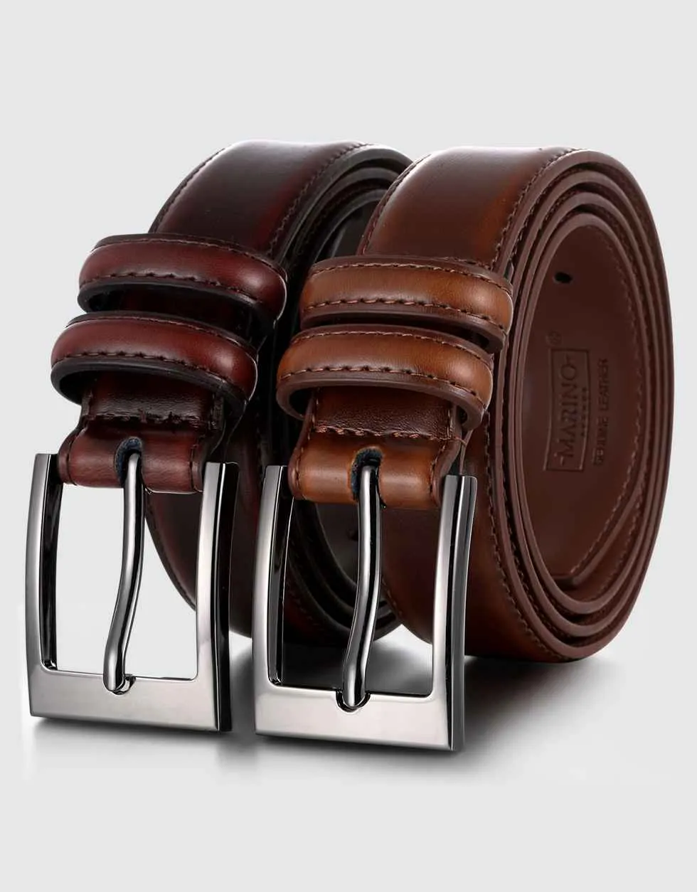 Dual Ring Leather Classic Prong Belt