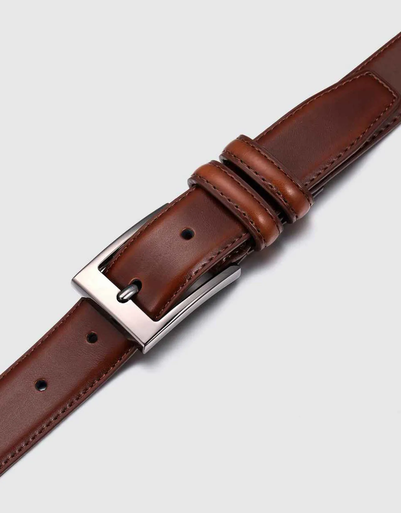 Dual Ring Leather Classic Prong Belt