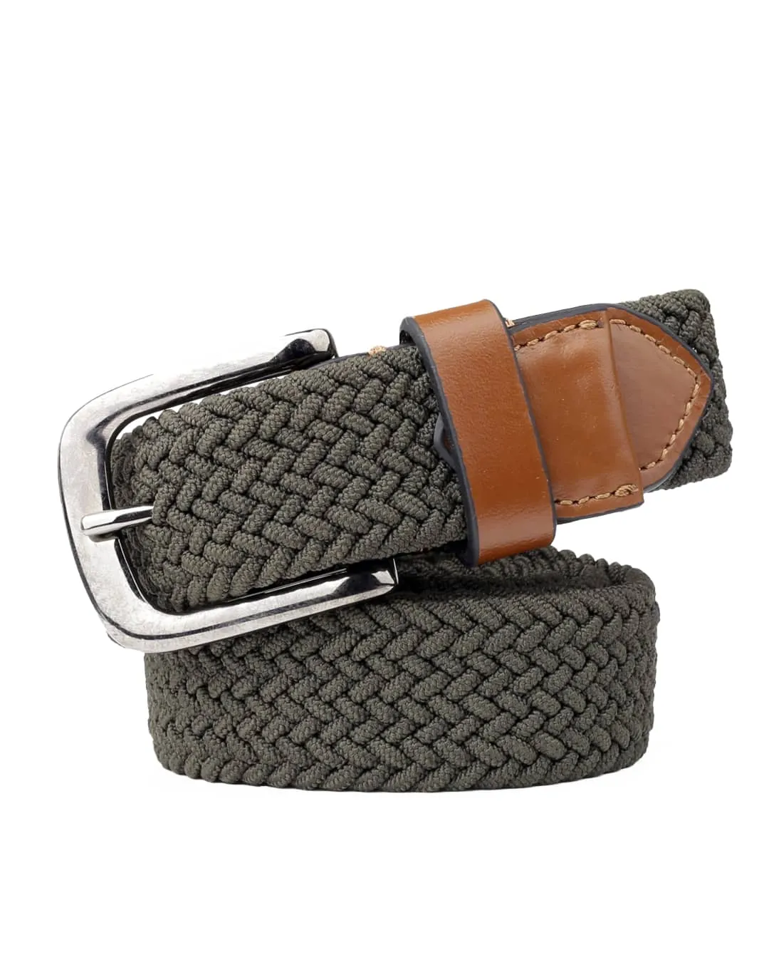 Elastic Braided Belt Golf Fabric Canvas Woven Stretch Belt