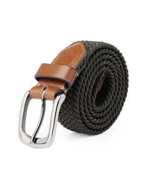 Elastic Braided Belt Golf Fabric Canvas Woven Stretch Belt