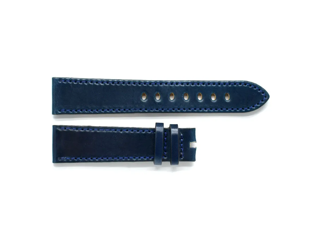 Evant Dark Blue Horween Shell Cordovan Leather Strap