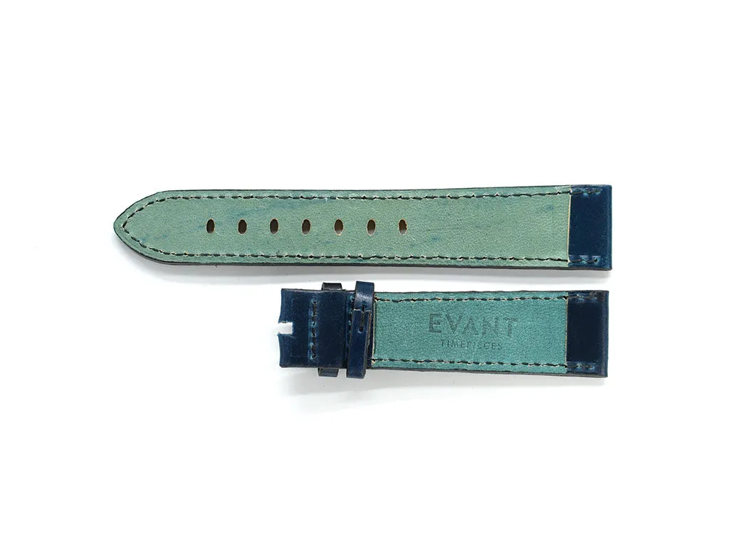 Evant Dark Blue Horween Shell Cordovan Leather Strap