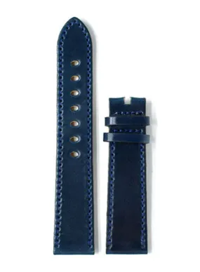 Evant Dark Blue Horween Shell Cordovan Leather Strap