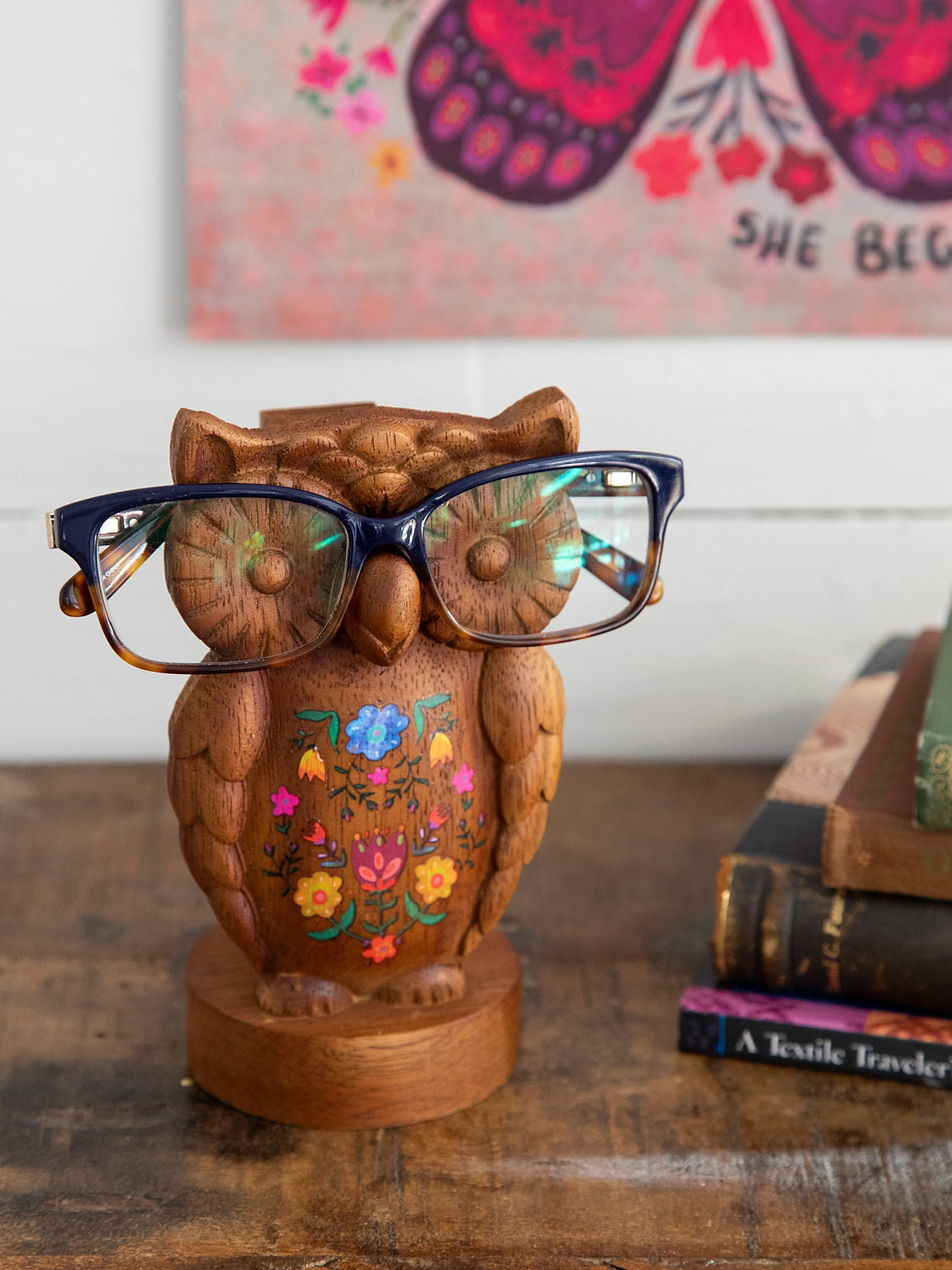 Eyeglass Holder Stand - Owl