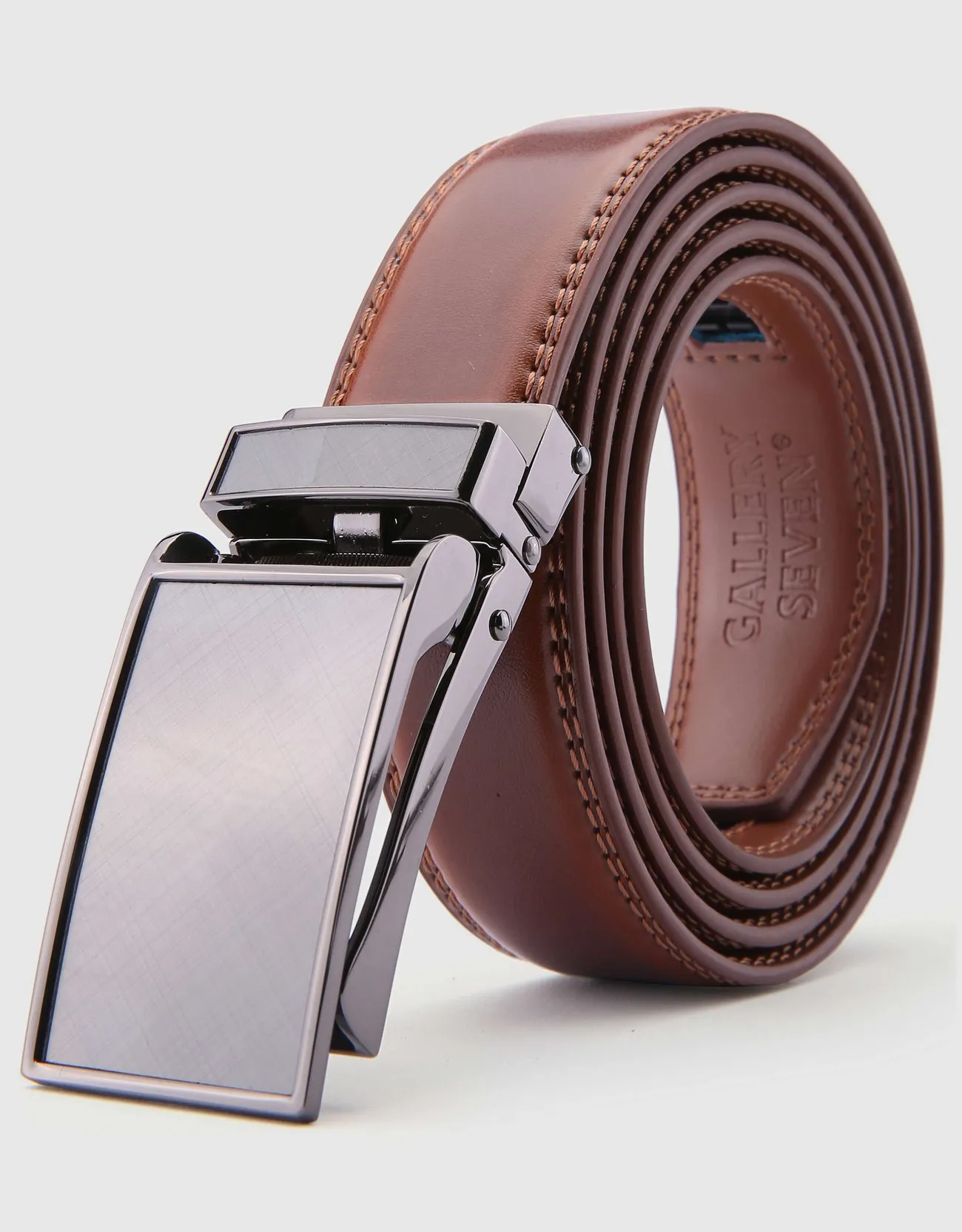 Gallery Seven Leather Ratchet Belt For Men - Adjustable Click Belt - Casual Dress Belt