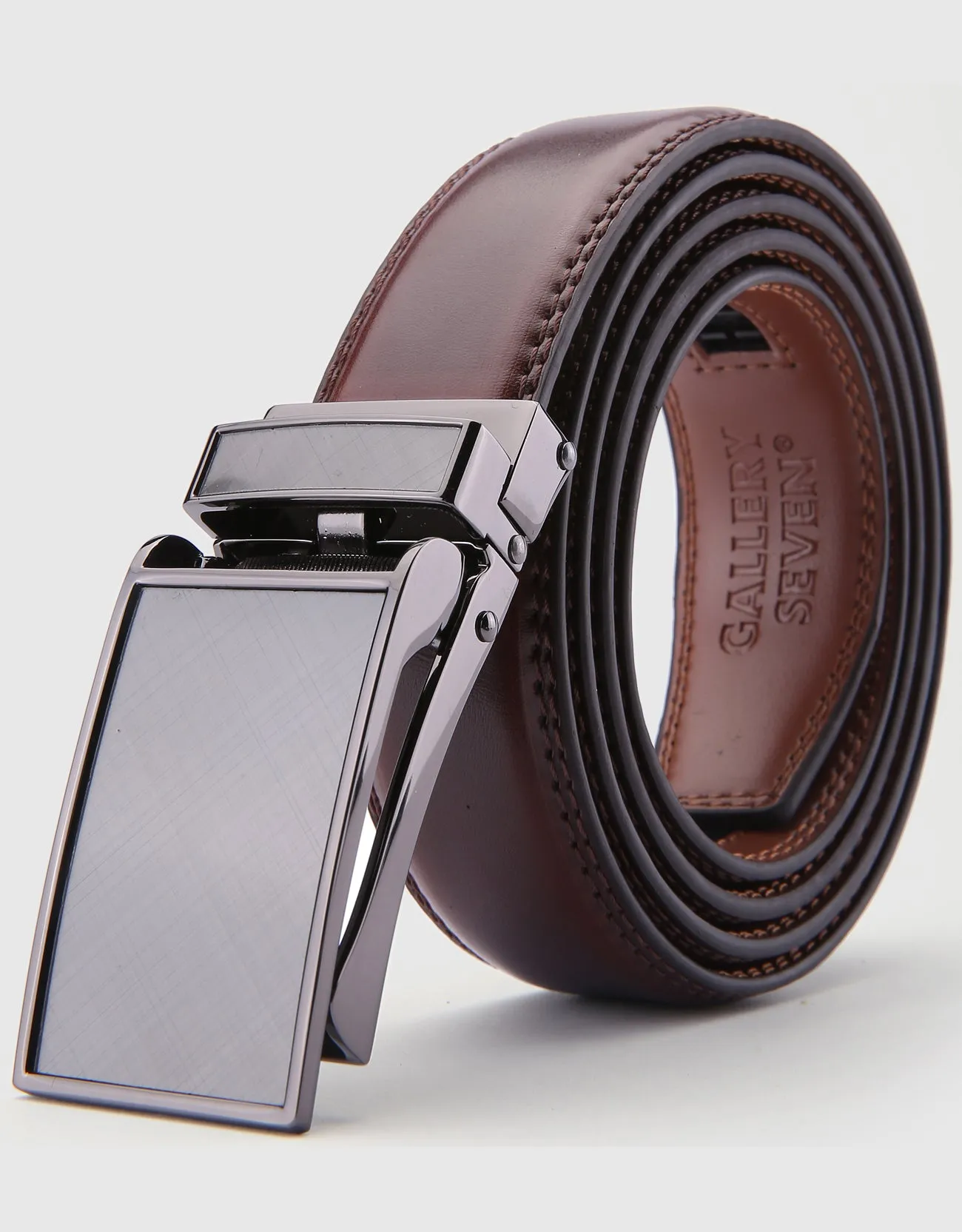 Gallery Seven Leather Ratchet Belt For Men - Adjustable Click Belt - Casual Dress Belt