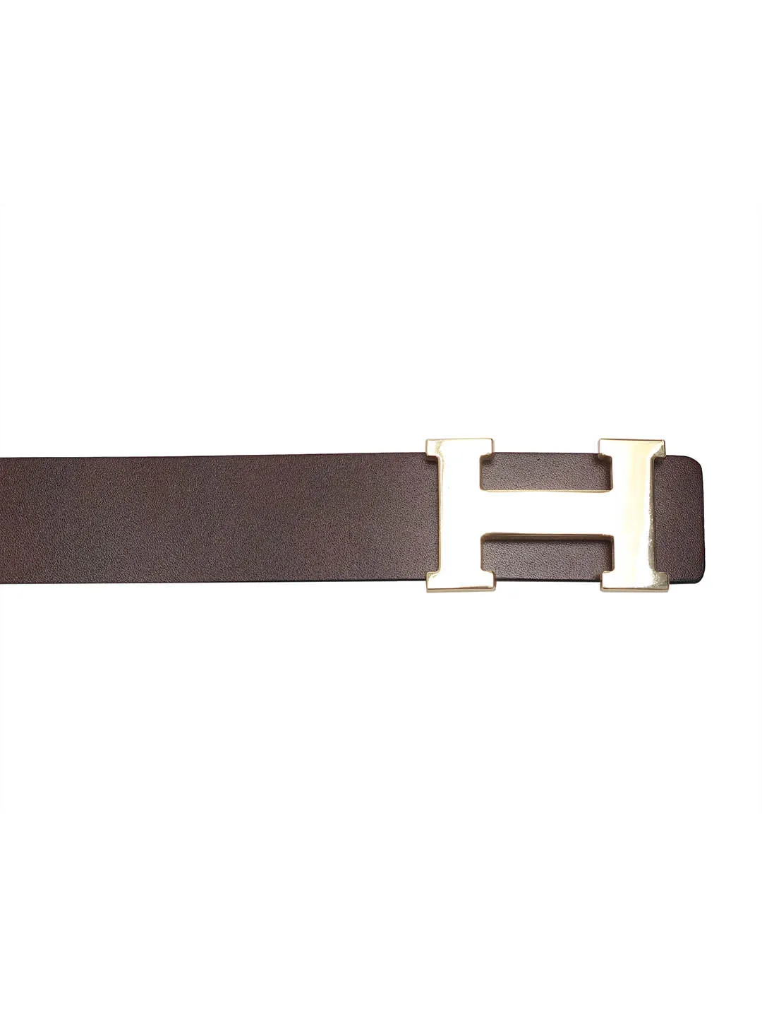 H-Buckle Brown Leather Belts