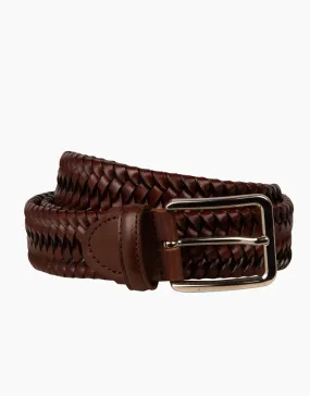 Italian Mahogany Woven Belt