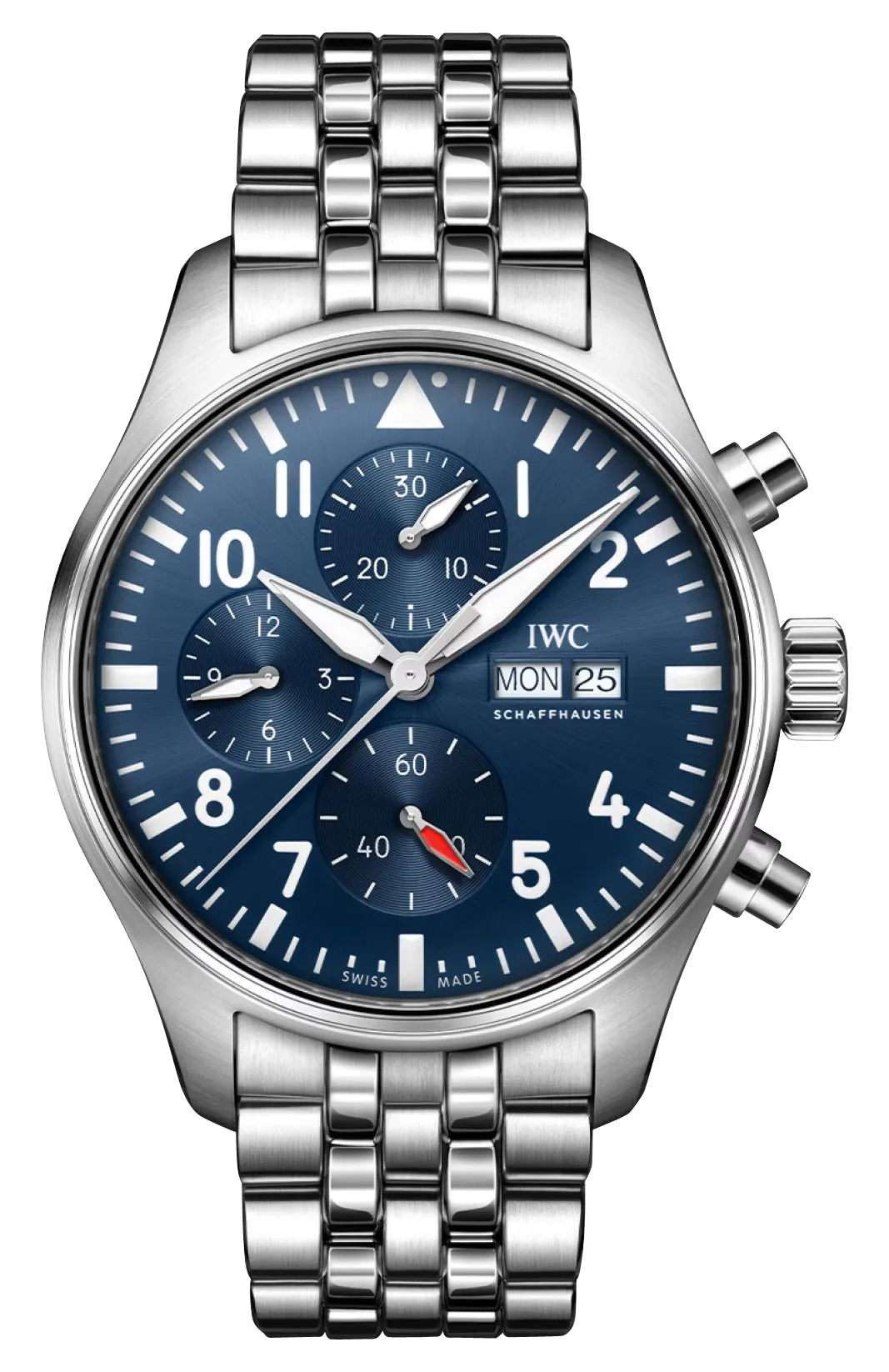 IWC Pilot's Automatic Chronograph Stainless Steel Blue Dial Day/Date Mens Watch IW378004