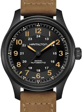 Khaki Field Titanium Auto 42 Black PVD Ref. H70665533