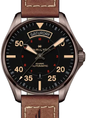 Khaki Pilot Day Date Automatic Vintage Brown - Leather Ref. H64605531