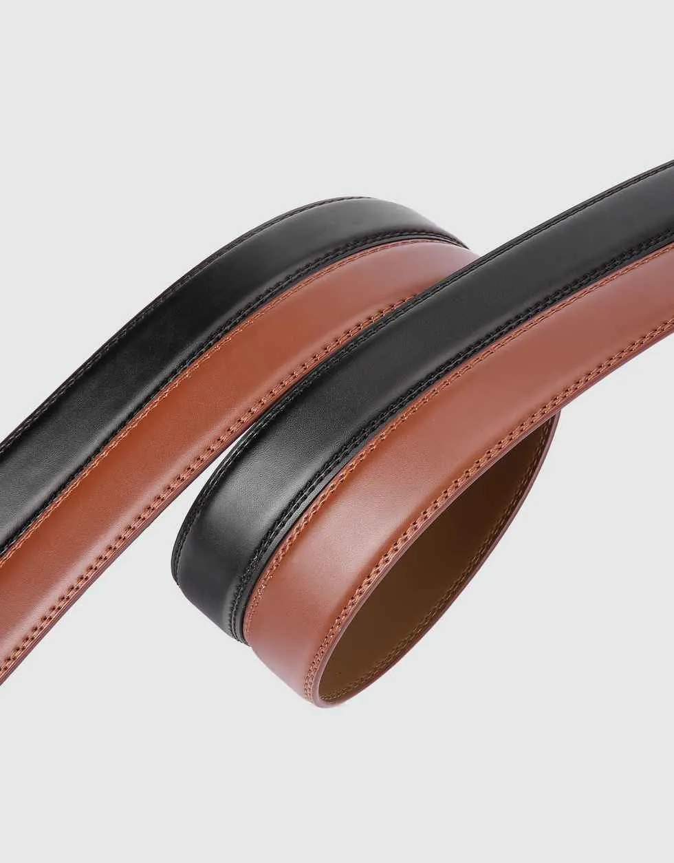 Leather Ratchet Belt Strap Replacement - Tan/Black