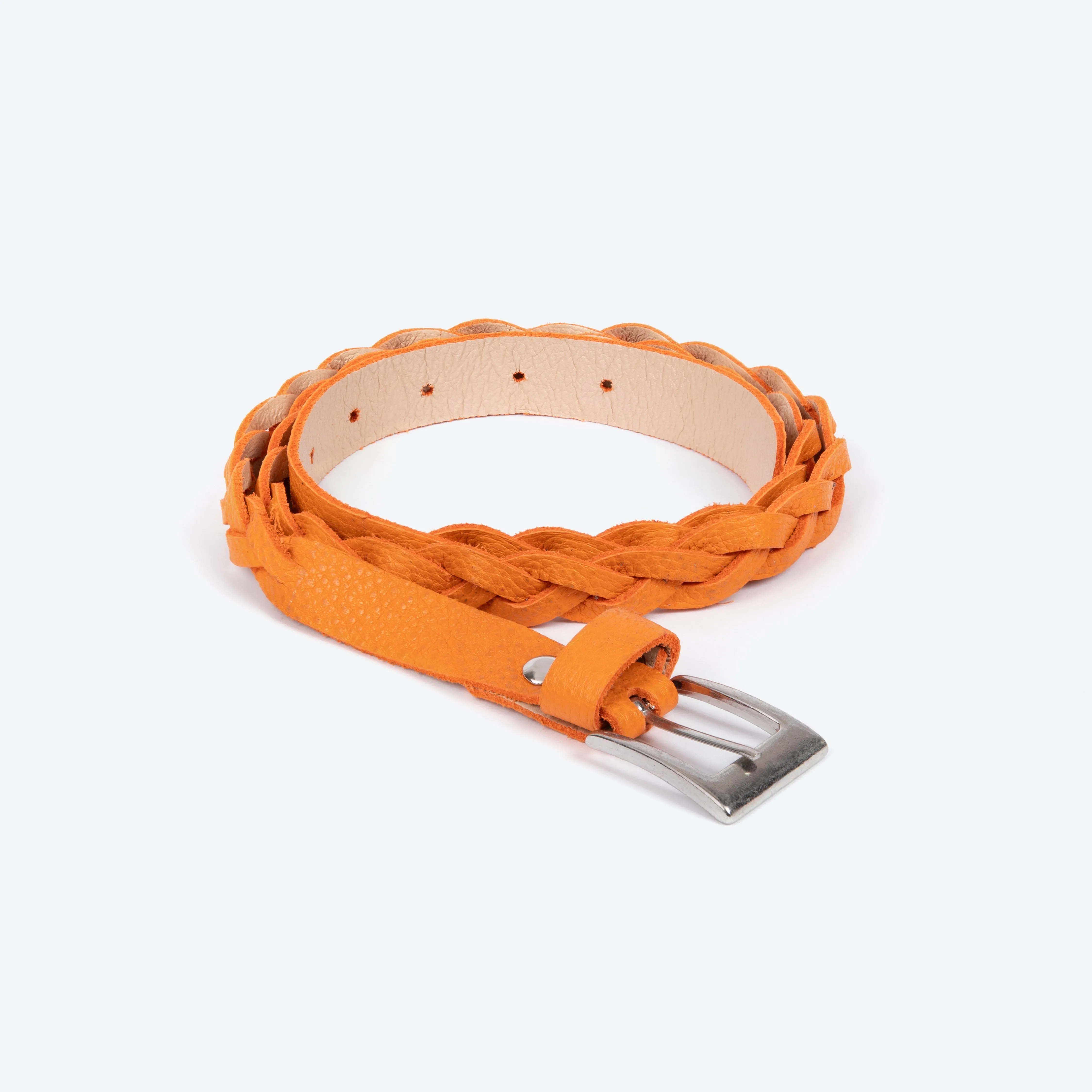 Lowie Orange Plaited Belt