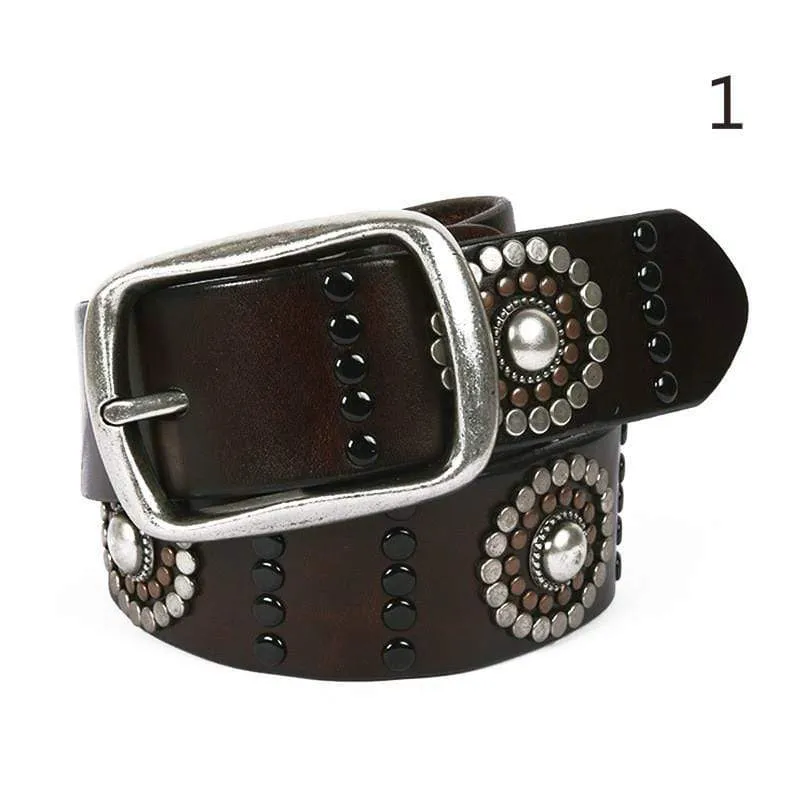 Men's Gothic Belts With Circle Rivets