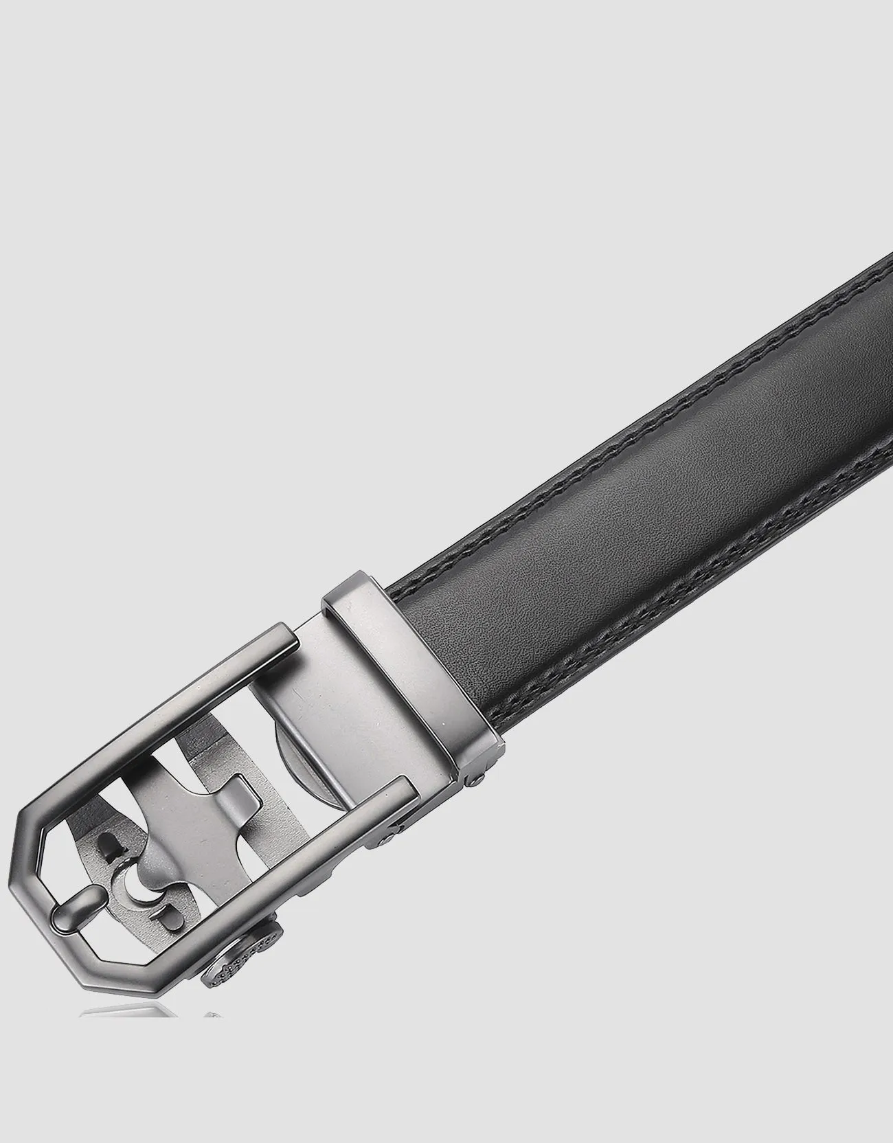 Men's Hollowed Masterwork Leather Ratchet Belt