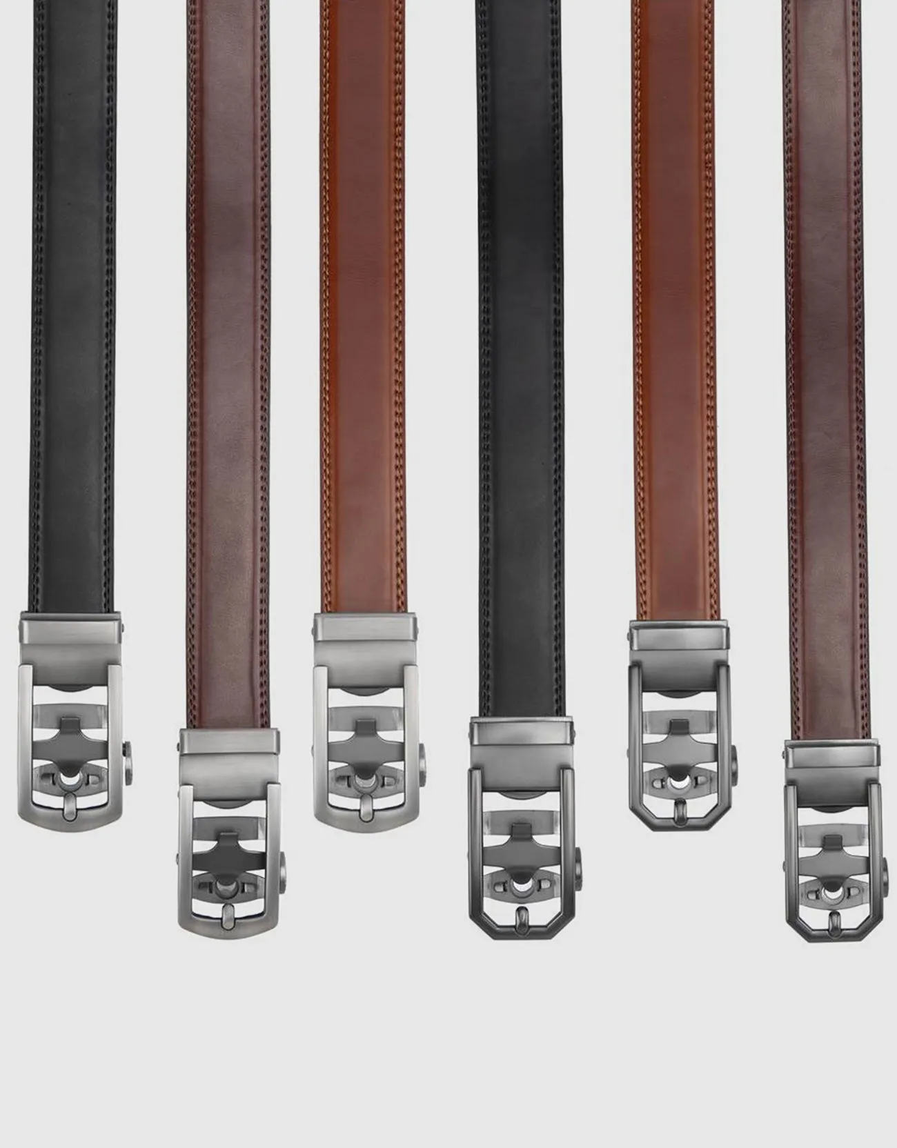 Men's Hollowed Masterwork Leather Ratchet Belt