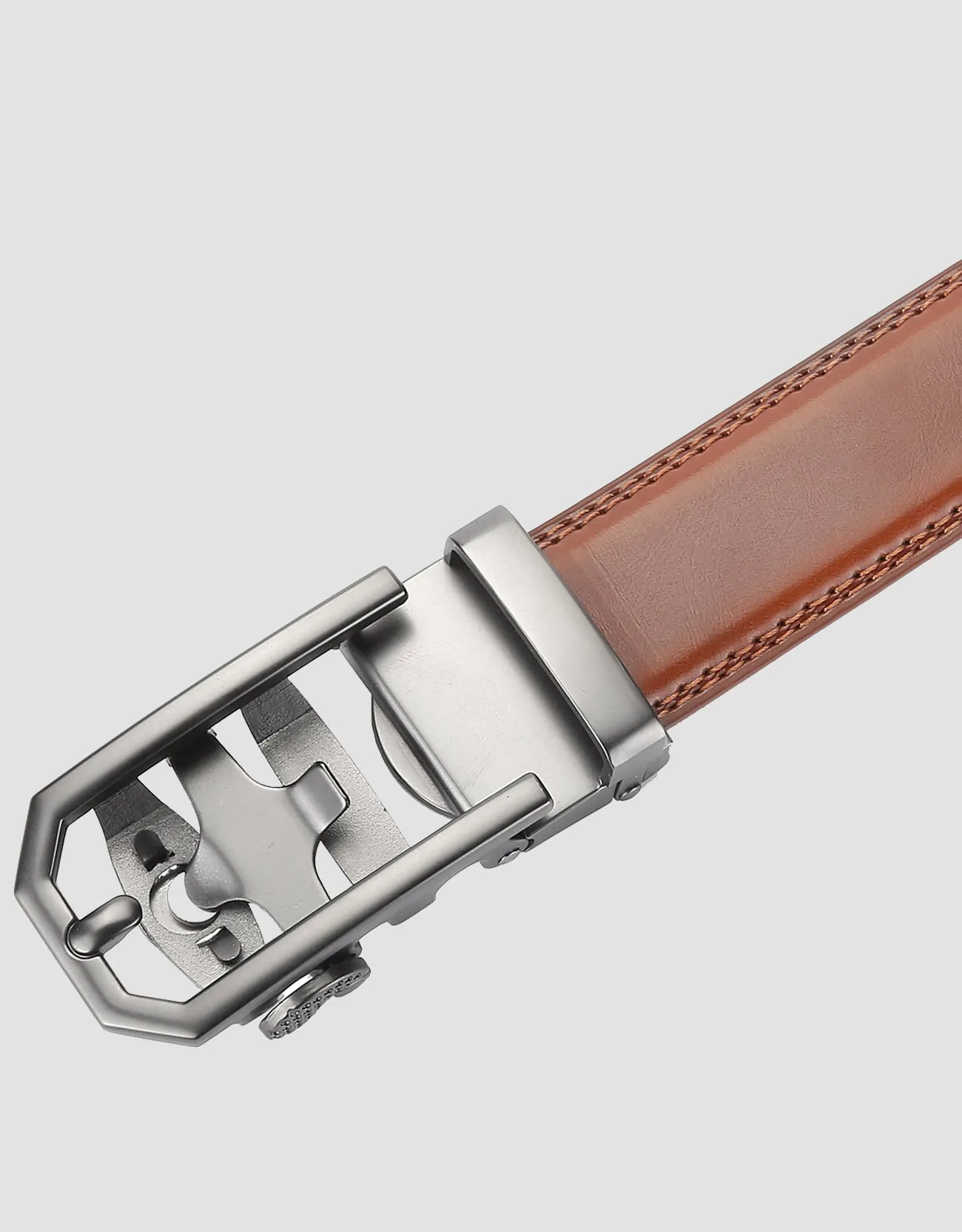 Men's Hollowed Masterwork Leather Ratchet Belt