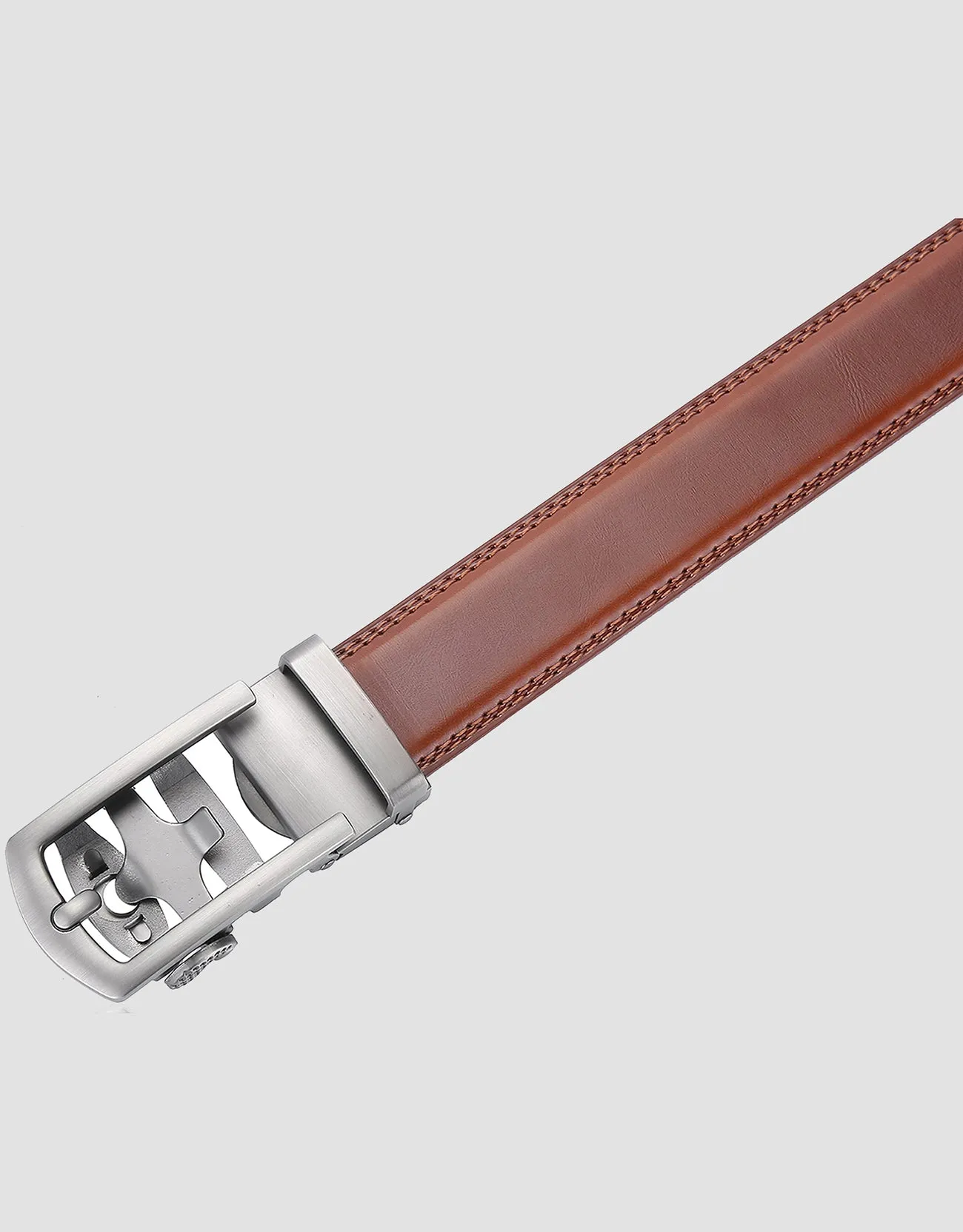 Men's Hollowed Masterwork Leather Ratchet Belt