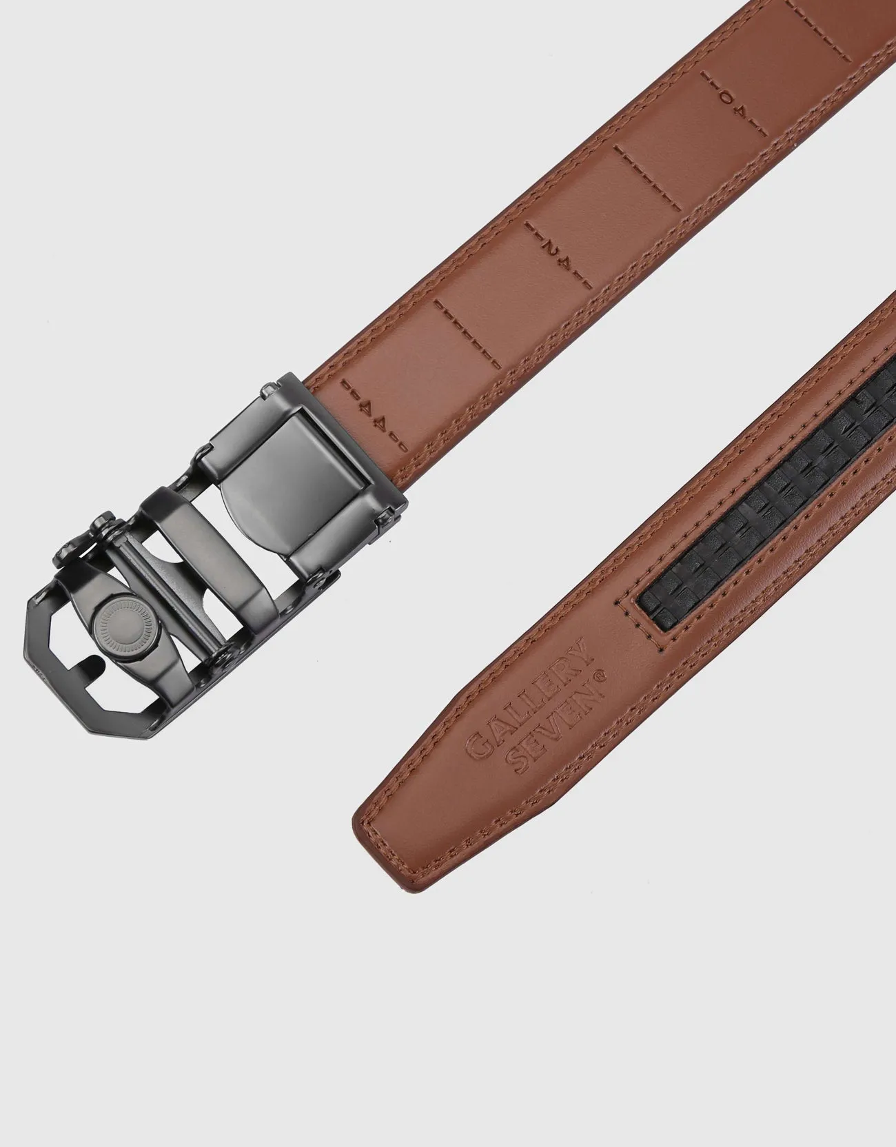 Men's Hollowed Masterwork Leather Ratchet Belt