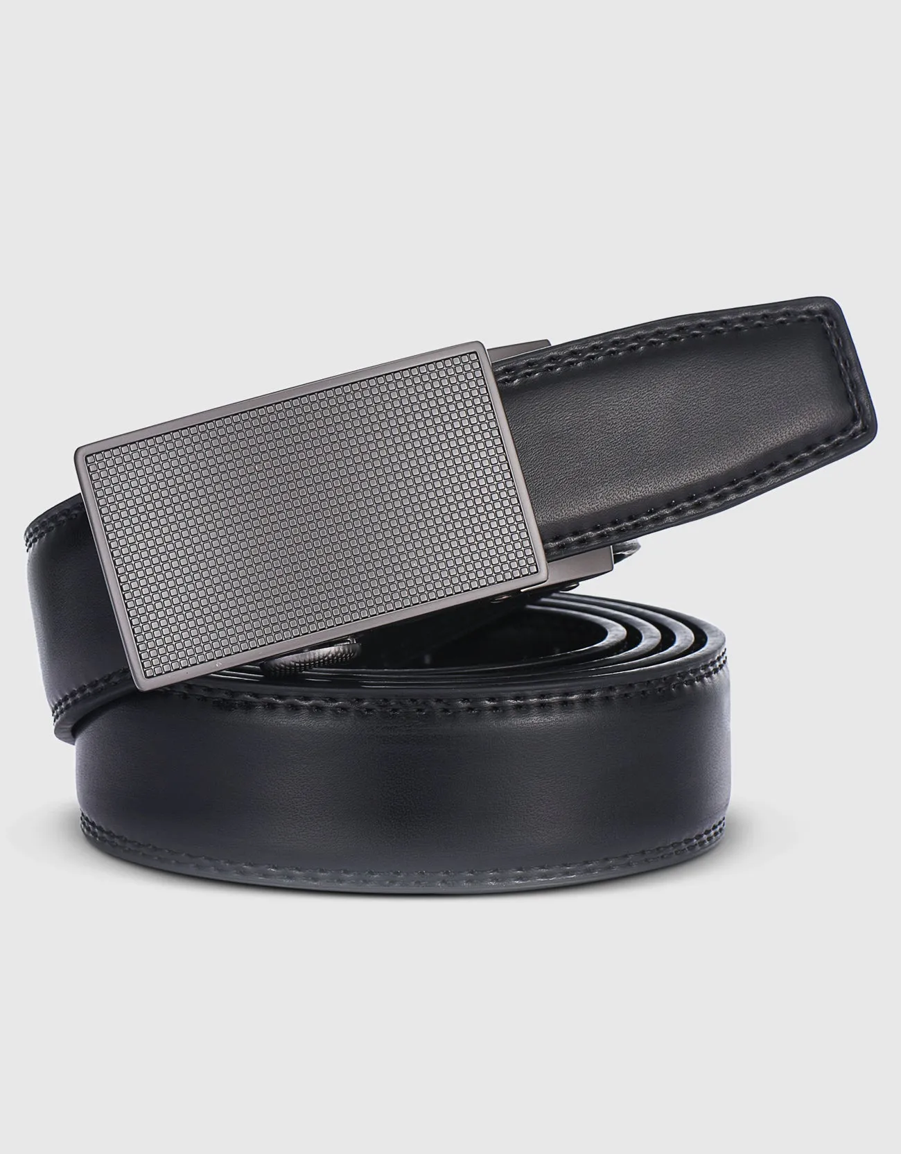 Men's Repeated Block Leather Ratchet  Belt