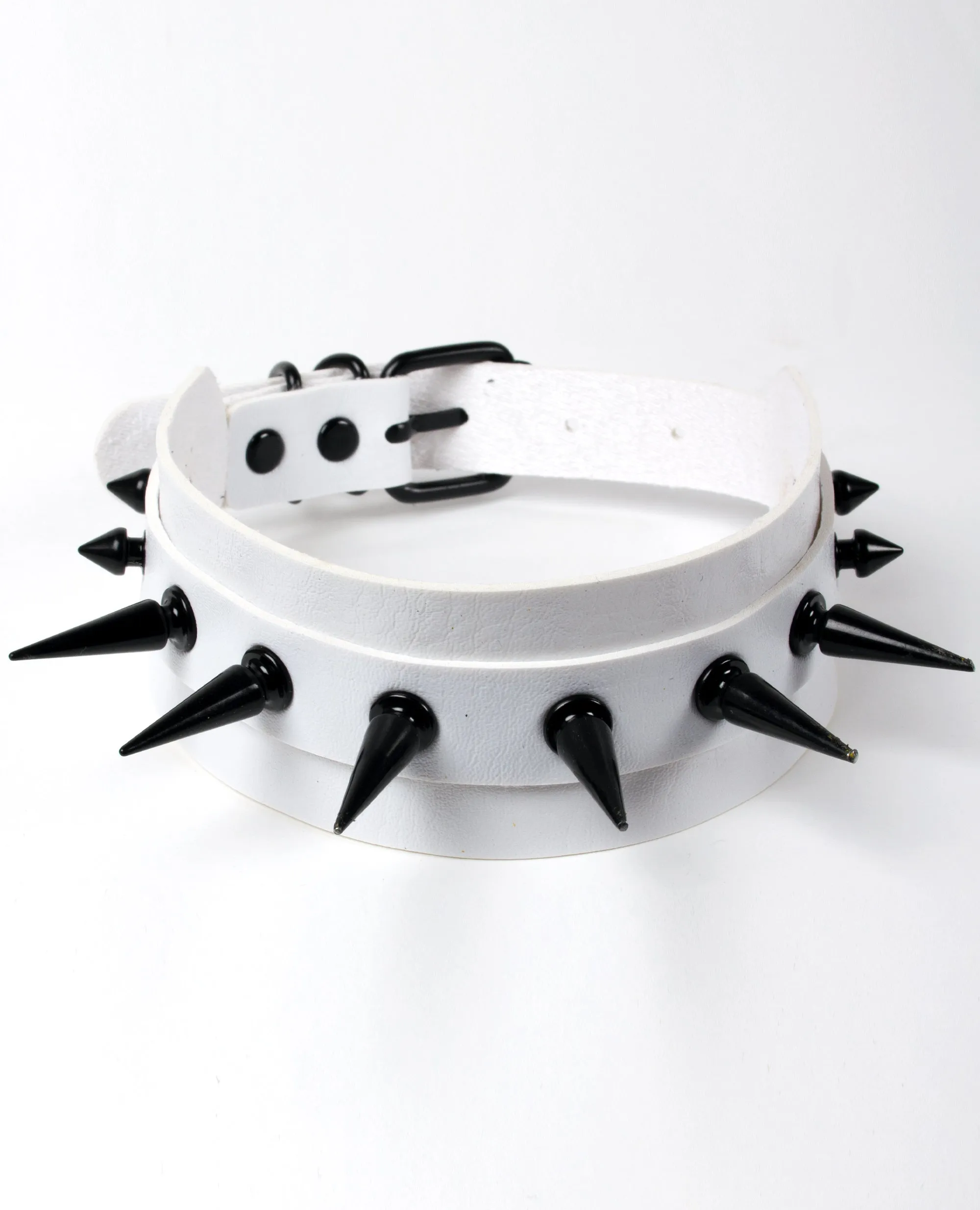 MIX SPIKED COLLAR WHITE / BLACK