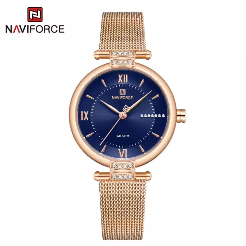 Naviforce Watch Green Face & Blue Face Rose Gold - Lady