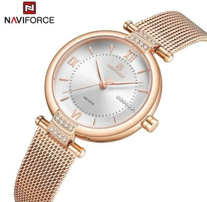 Naviforce Watch Green Face & Blue Face Rose Gold - Lady