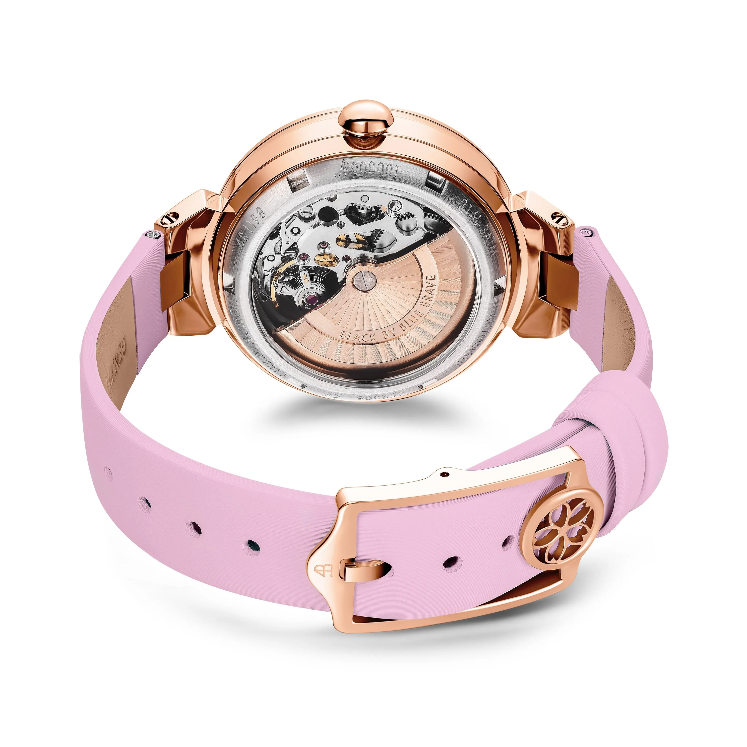 PINK CHERRY BLOSSOM 36MM AUTOMATIC WATCH & ROSEGOLD BRACELET & PINK CERAMIC