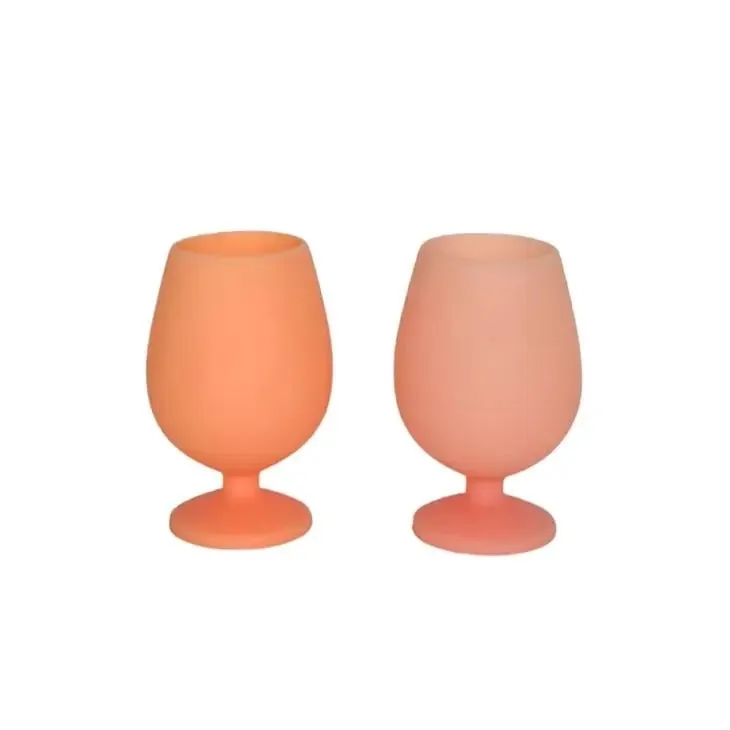 Porter Green Stem Glass Peach /Petal