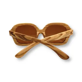 Real Zebra Full Wood Butterfly Sunglasses by WUDN