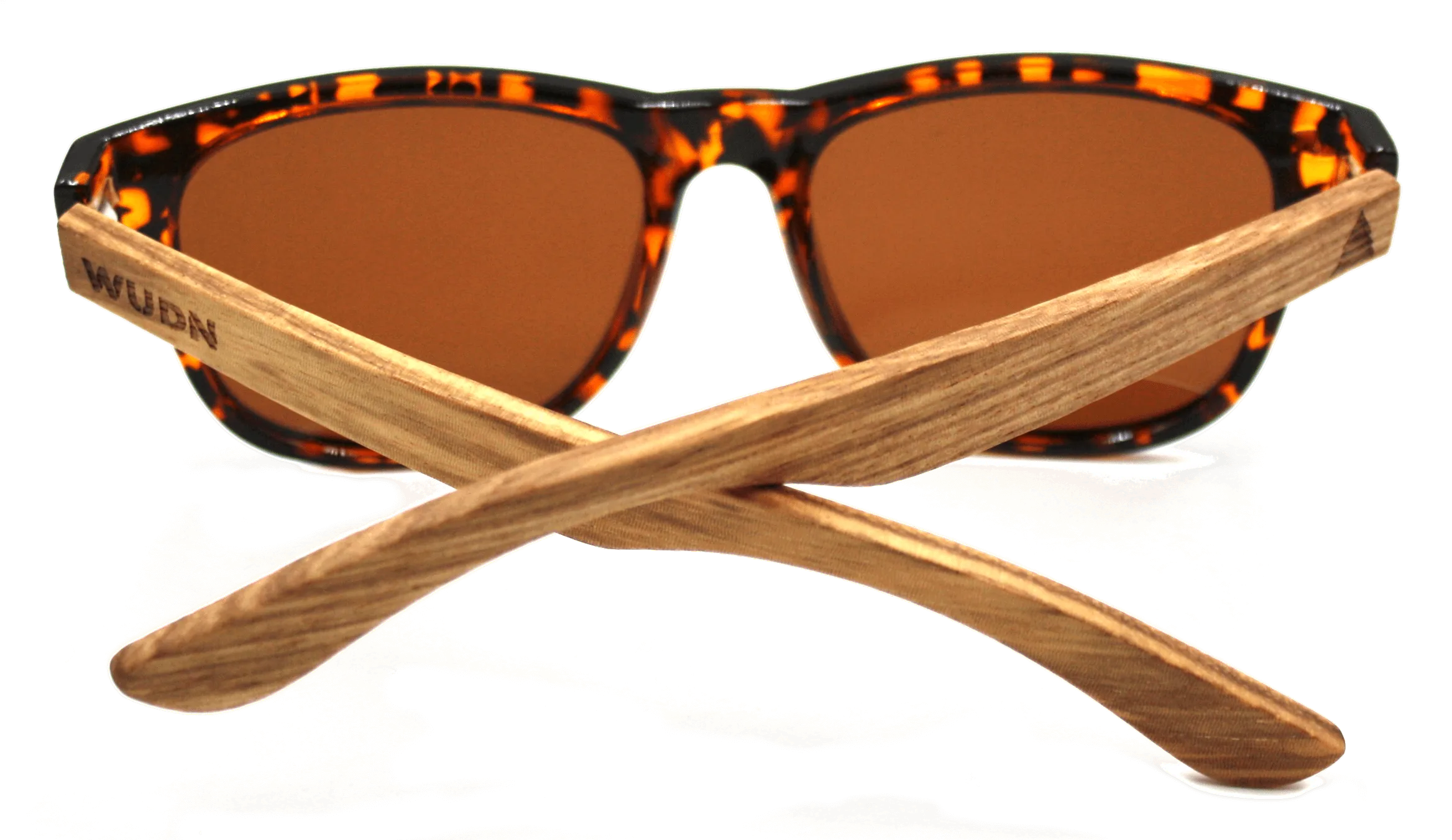 Real Zebra Wood Tortoise Frame Wanderer Sunglasses by WUDN