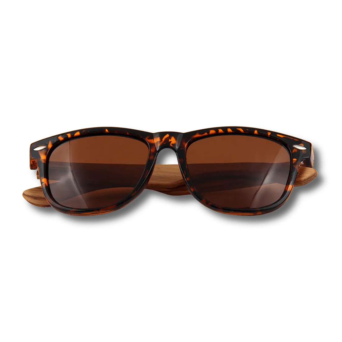 Real Zebra Wood Tortoise Frame Wanderer Sunglasses by WUDN