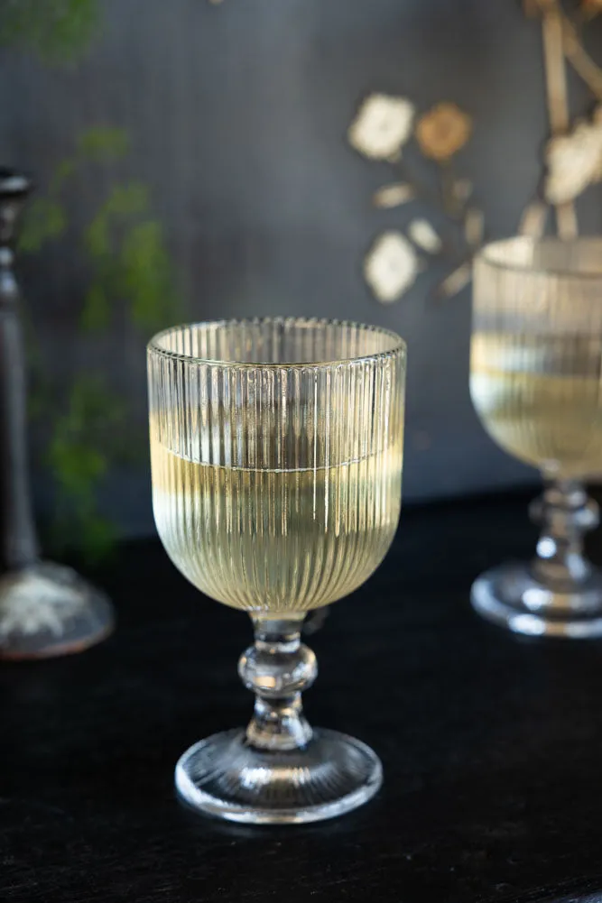 Ribbed Wine Glass