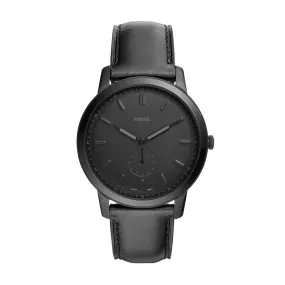 The Minimalist Two-Hand Black Leather Watch