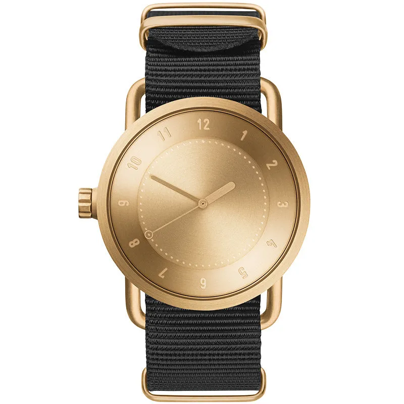 TID No.1 Gold Dial / Black Leather Strap / Gold Buckle