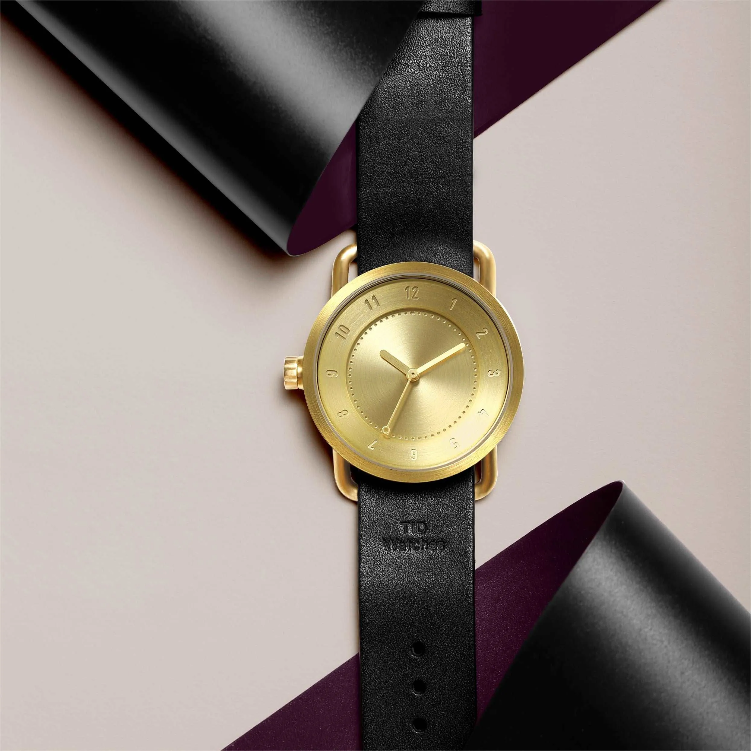 TID No.1 Gold Dial / Black Leather Strap / Gold Buckle