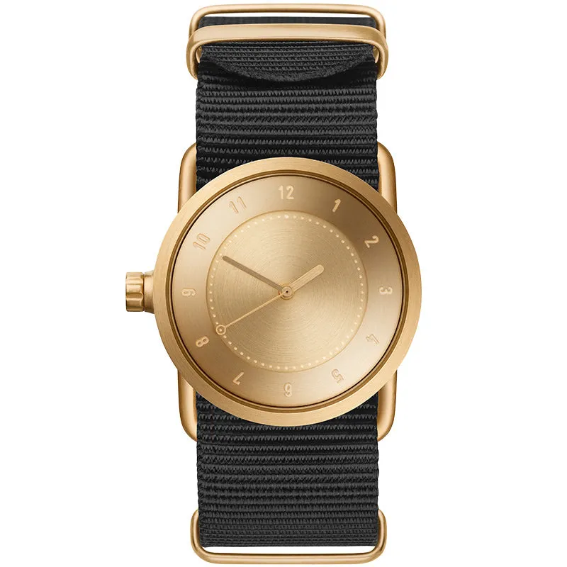 TID No.1 Gold Dial / Black Leather Strap / Gold Buckle