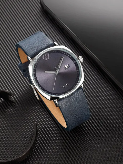 TOMI T-044 Men's Watch Quartz Date Leather Strap