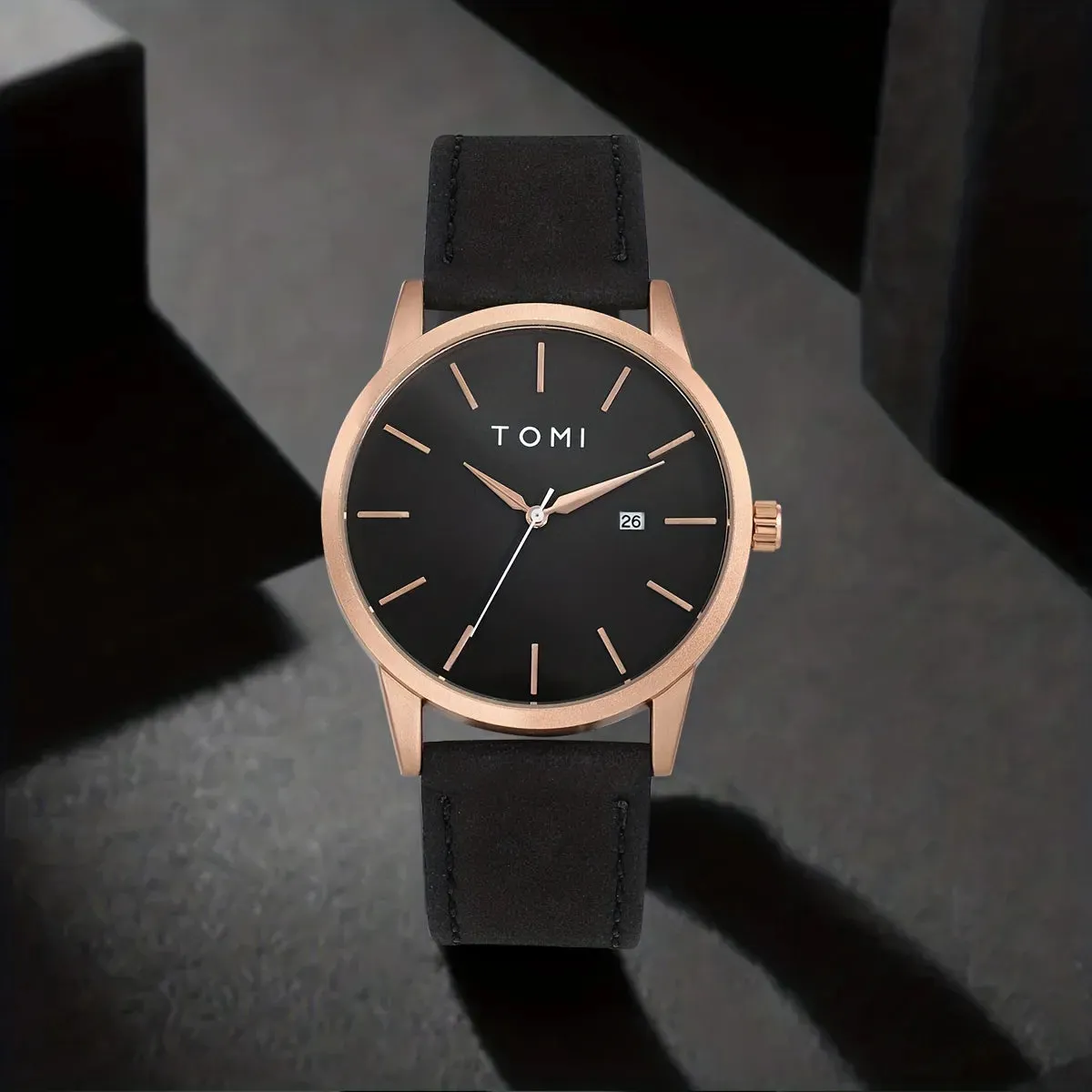 TOMI T-071 Watch For Men Date Quartz Round Shape