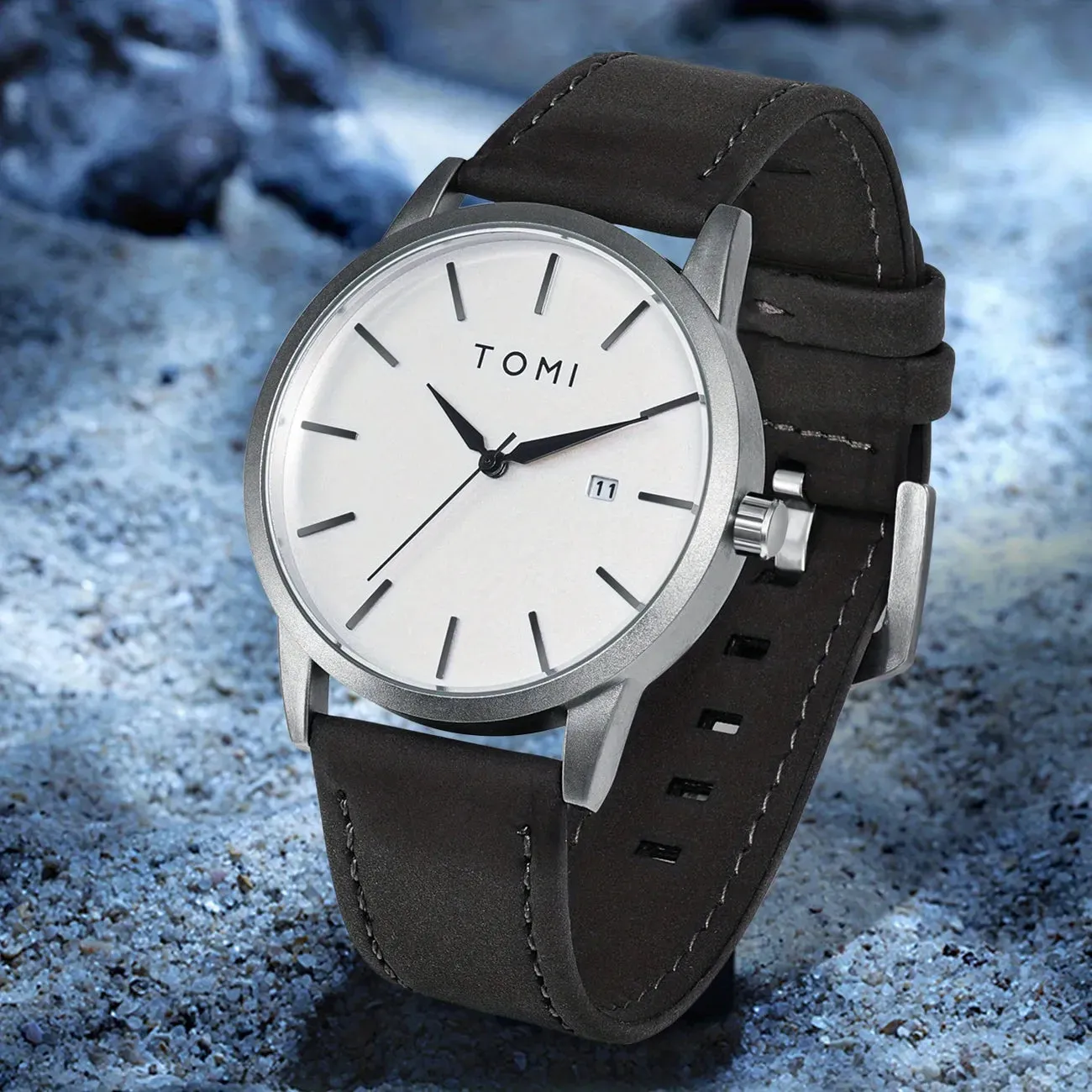 TOMI T-071 Watch For Men Date Quartz Round Shape