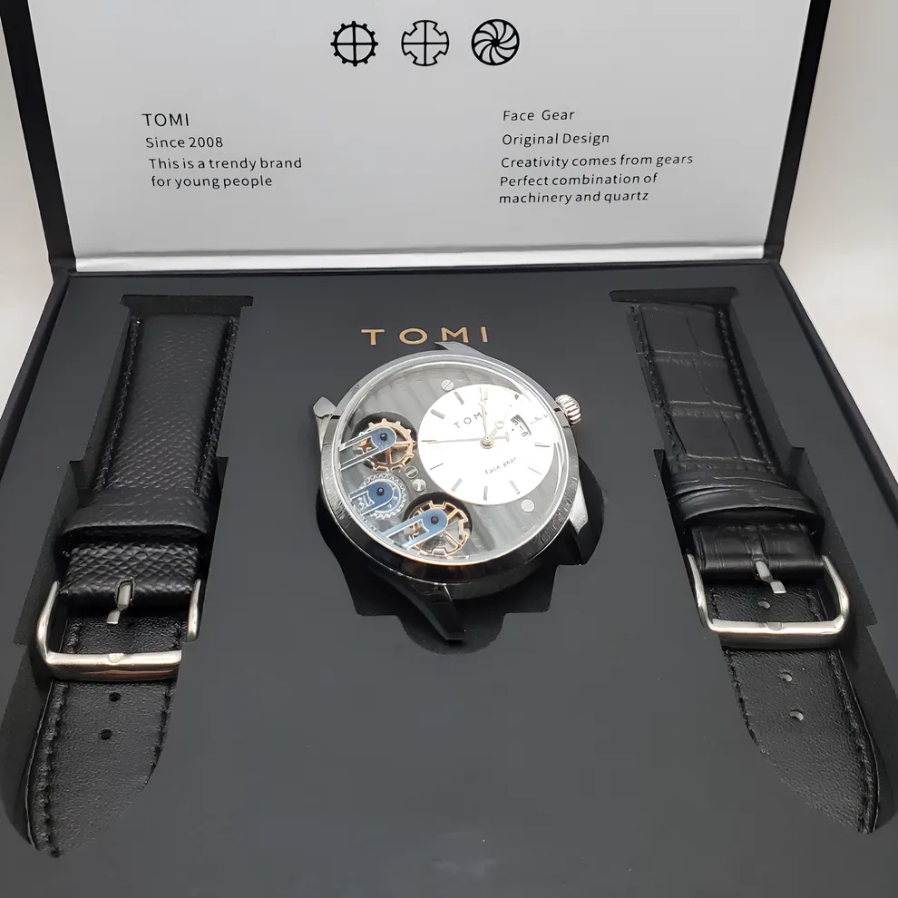 TOMI T-106 Face Gear Dual Strap Luxury Watch