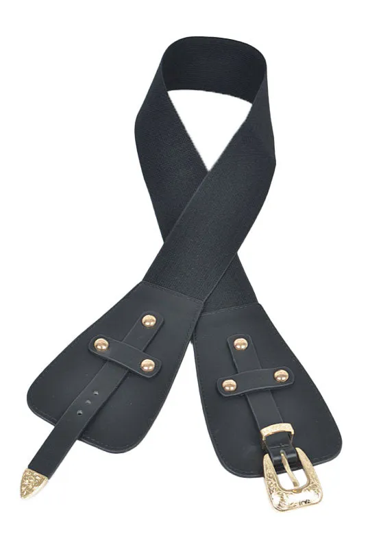 Wide Buckle Stretch Belt